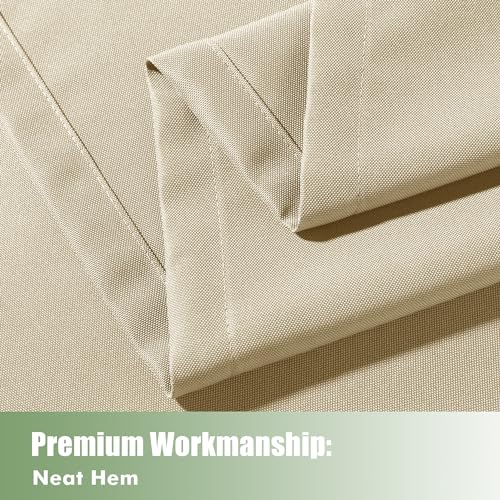 HolidayIdeas Outdoor Curtains for Patio Waterproof, 6 Panels - 54x84 Inches - Weatherproof Privacy Outsides Curtains for Cabana Porch Pergola, Sunlight & UV Blocking (Cream, Grommet Top) - Image 5