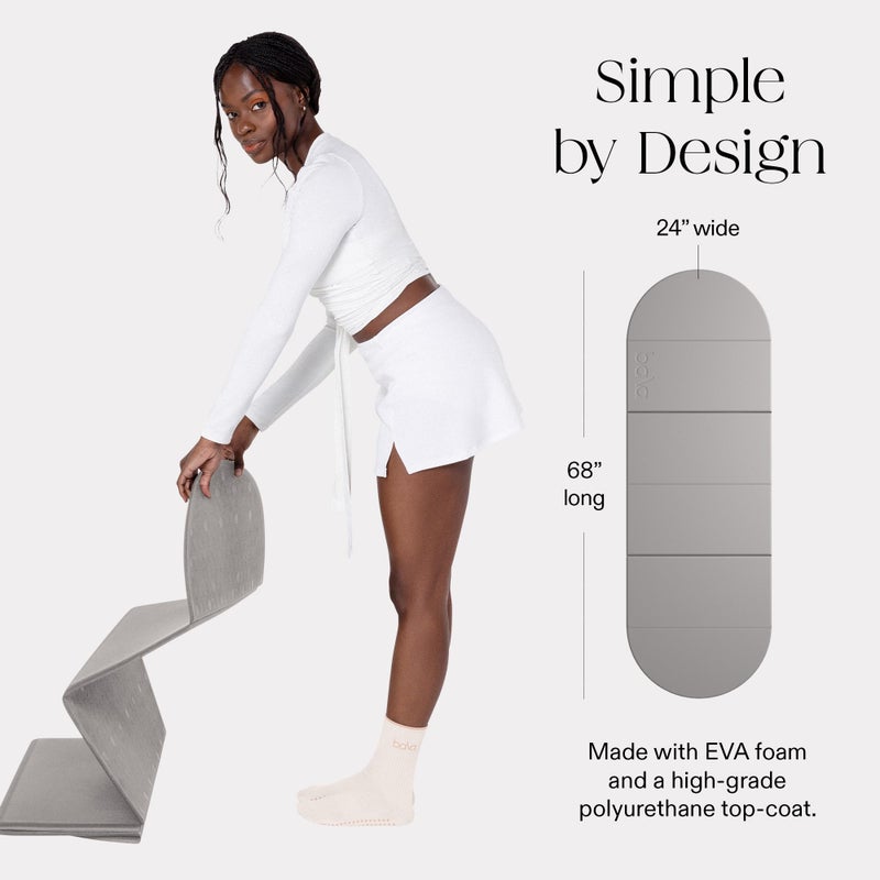 Bala Compact Workout Mat for Gym, Heather - 12MM Thick Slip-Resistant & Sweat Absorbing Yoga Mat for Pilates, Core Training & Exercise - Home Fitness Essentials for Women & Men - Travel-Friendly - Image 5