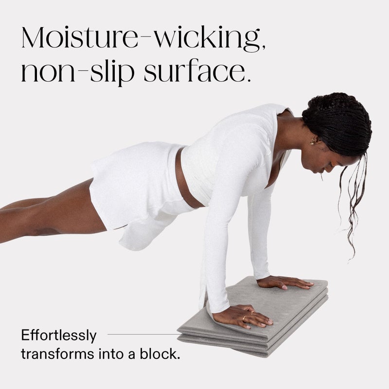 Bala Compact Workout Mat for Gym, Heather - 12MM Thick Slip-Resistant & Sweat Absorbing Yoga Mat for Pilates, Core Training & Exercise - Home Fitness Essentials for Women & Men - Travel-Friendly - Image 3