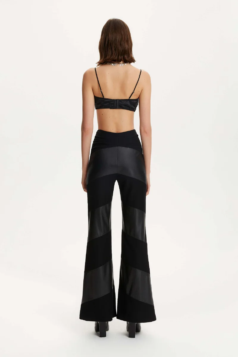 نوكتورن بنطلون واسع بخصر مرتفع بلونين