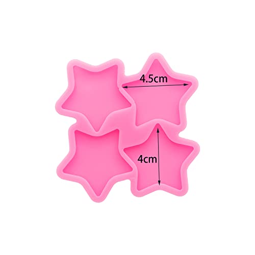 Angel Wings Star Shape Silicone Resin Molds 1.7 inches 4-Cavity Silicone Mould for DIY Epoxy Resin Casting Jewelry Making Badge Reel Mold - Image 2