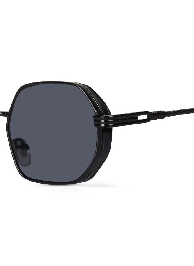 Woggles Ockhi Inspirit Black Hexagonal Sunglasses