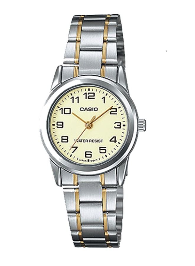 Casio Women Watch Analog Gold Dial Stainless Steel Band LTP-V001SG-9BUDF - Image 1