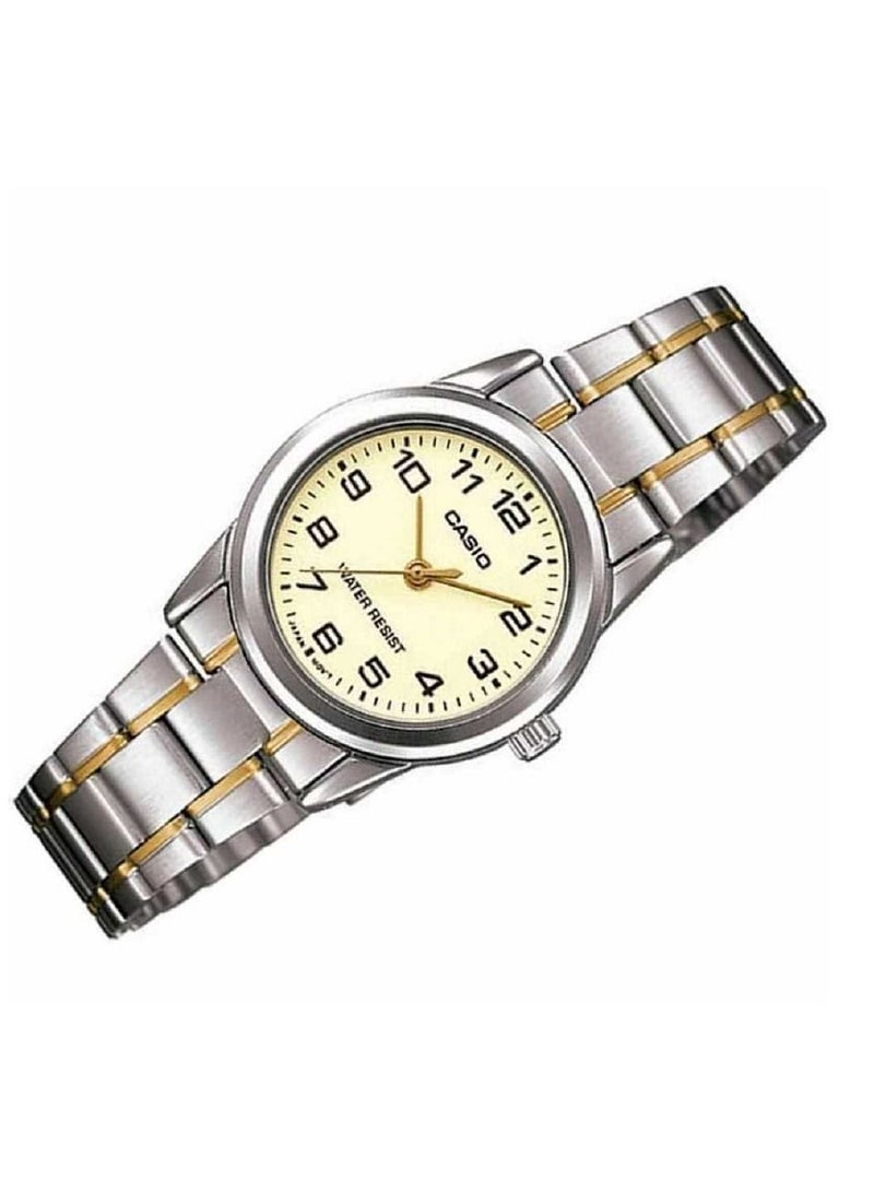 Casio Women Watch Analog Gold Dial Stainless Steel Band LTP-V001SG-9BUDF - Image 2