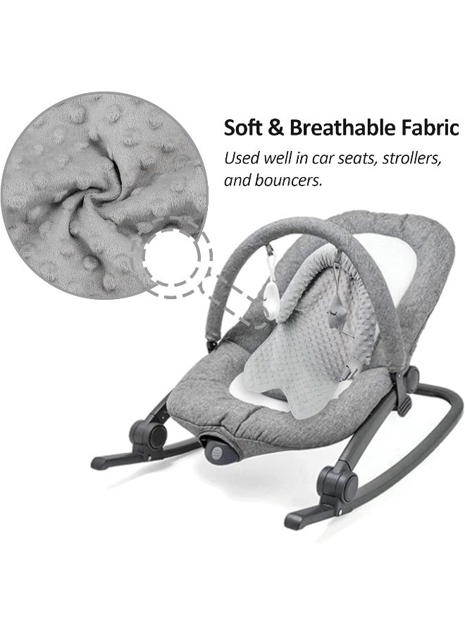 Pea Pod Car Seat Head Support Infant Baby Carseat Head Support & Strap Covers for Newborns Ultra Soft Minky Dotted Fabric Infant Car Seat Cushion Perfect for Baby Carseats, Strollers, and Bouncers - Image 2