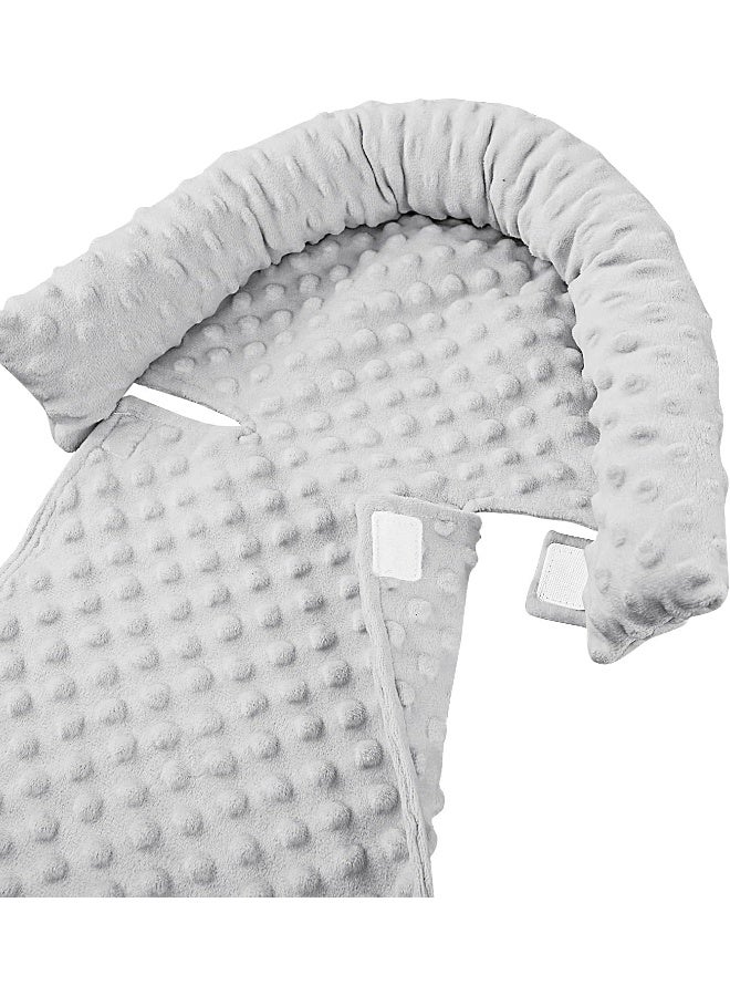 Pea Pod Car Seat Head Support Infant Baby Carseat Head Support & Strap Covers for Newborns Ultra Soft Minky Dotted Fabric Infant Car Seat Cushion Perfect for Baby Carseats, Strollers, and Bouncers - Image 5