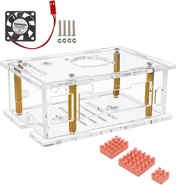Clear Acrylic Case With Fan For RV2 Cooling Fan Protective Cover Thermal Management Electronics Project Shell - Image 1