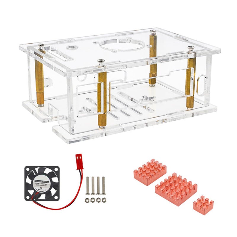 Clear Acrylic Case With Fan For RV2 Cooling Fan Protective Cover Thermal Management Electronics Project Shell - Image 5