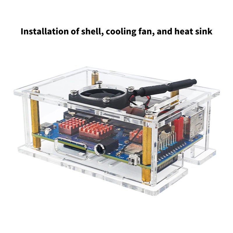 Clear Acrylic Case With Fan For RV2 Cooling Fan Protective Cover Thermal Management Electronics Project Shell - Image 4