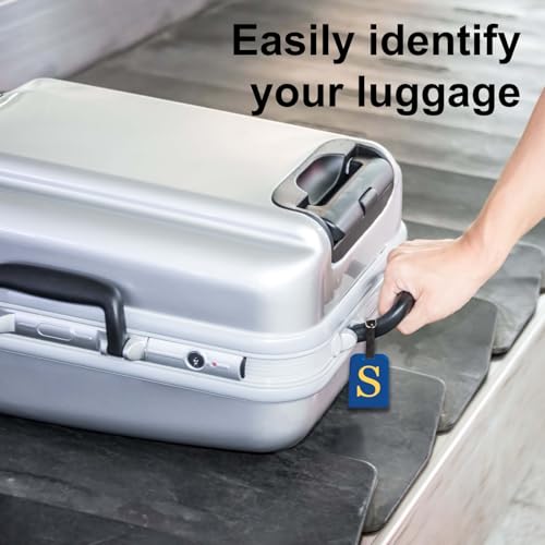 tag8 2 Pack Luggage Tags for Suitcases, 26 Initial Letter Travel Luggage Baggage Identification Labels ID Tag with Global Loss Recovery Service | Airline Compliant | SITA World Tracer Code Enabled (S) - Image 3