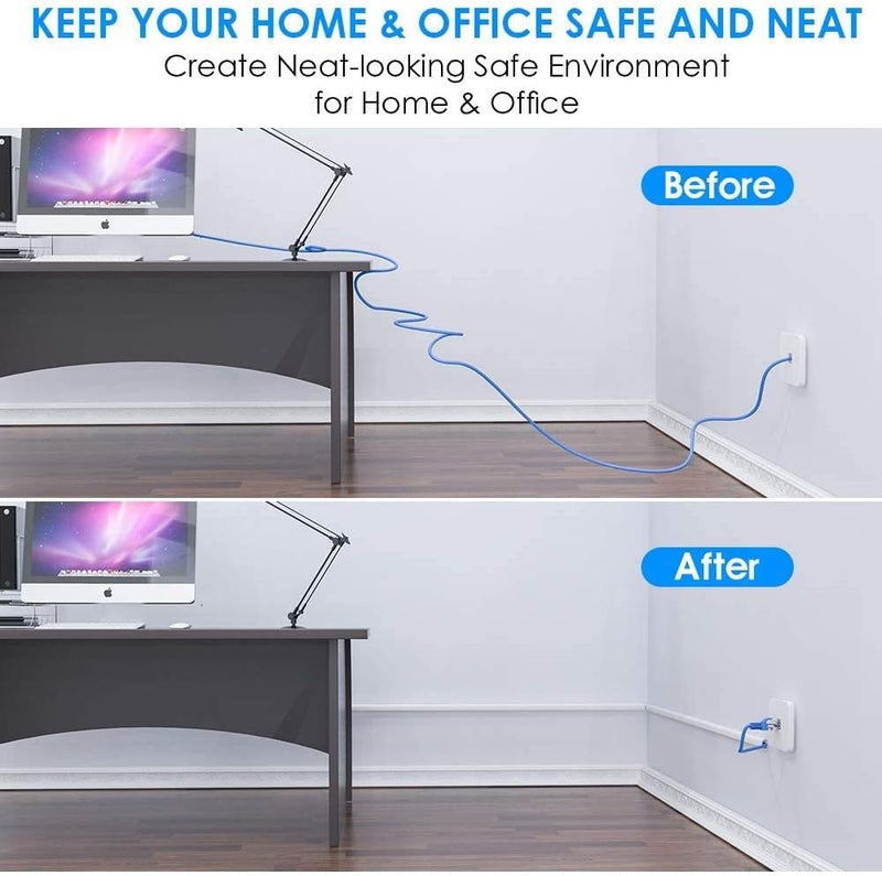 Reliable Electrical Square Cable Box Self Adhesive PVC Trunking White Wall Cord Cover Cable Concealer On-Wall Wire Cover Paintable Cable Management Raceway to Hide Wires - Pack of 3 (3pcs - 25x16) - Image 3