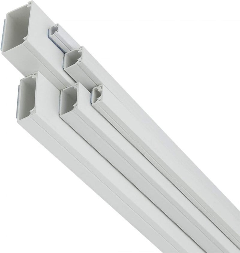 Reliable Electrical Square Cable Box Self Adhesive PVC Trunking White Wall Cord Cover Cable Concealer On-Wall Wire Cover Paintable Cable Management Raceway to Hide Wires - Pack of 3 (3pcs - 25x16) - Image 1