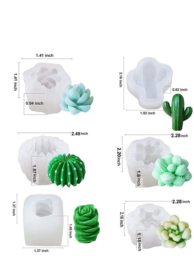 XiuWoo Candle Molds, 6pcs Making Molds 3D Silicone Mold Flower Cactus Wax for Scented Candles Soaps Making, Wax, Resin Casting,Cake Dessert Mousse Decoration - Image 4