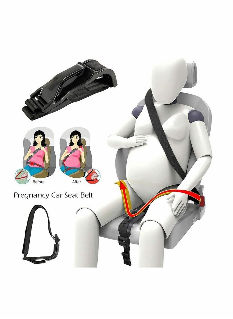 Pregnancy Car Seat Belt Adjuster, Maternity Car Belt Adjuster, Strong Metal Car Pregnant Belt for Expectant Mothers, Comfort u0026 Safety to Protect Unborn Baby - Black - Image 3