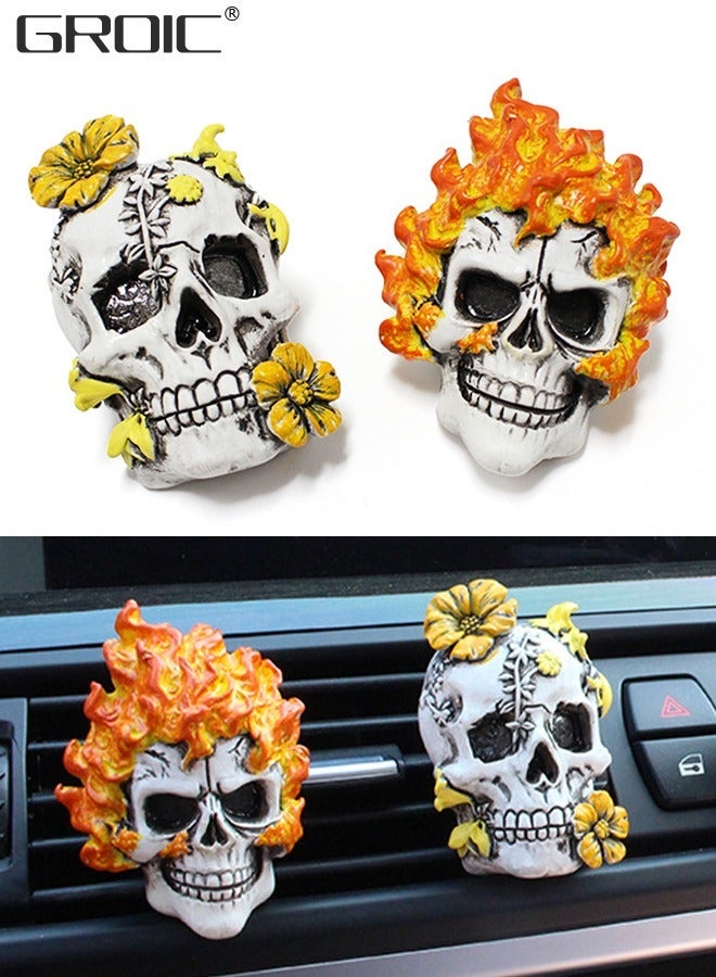 GROIC 2 Packs Car Air Freshener Clips, aromatherapy, Skull Accessories, Vent Decoration, Interior Creative Vehicle Supplies - Image 1