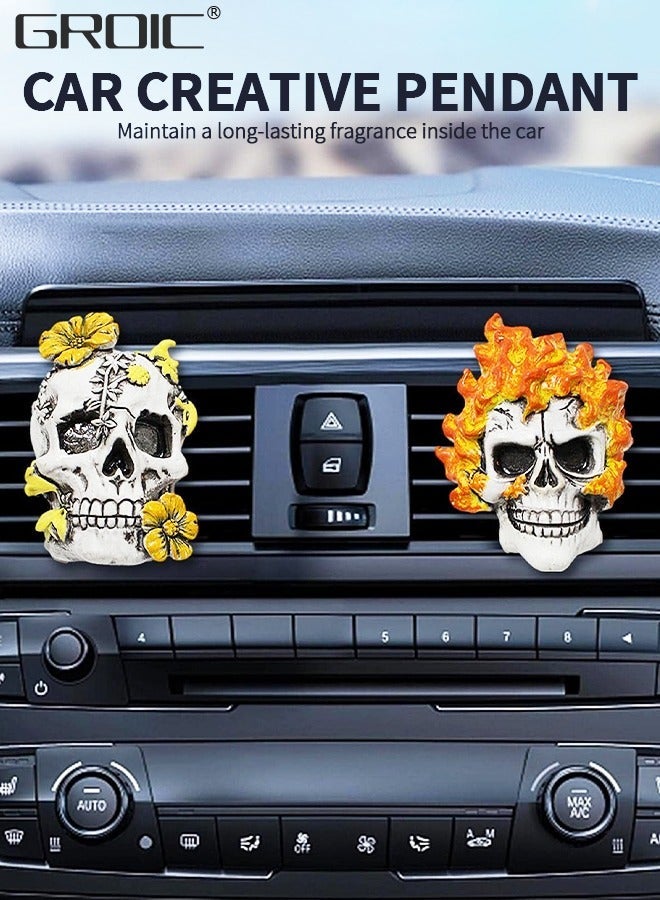 GROIC 2 Packs Car Air Freshener Clips, aromatherapy, Skull Accessories, Vent Decoration, Interior Creative Vehicle Supplies - Image 2