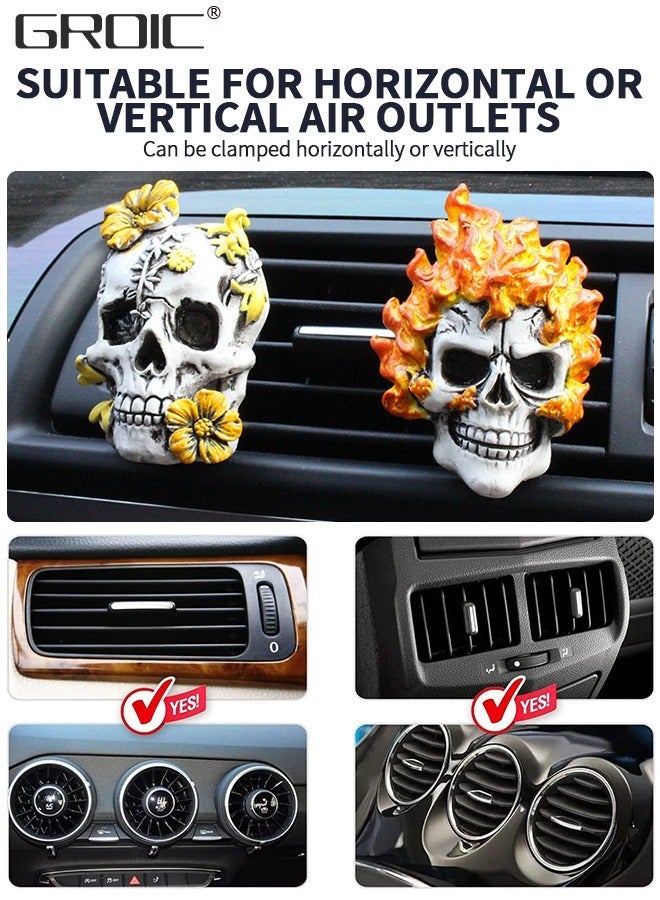 GROIC 2 Packs Car Air Freshener Clips, aromatherapy, Skull Accessories, Vent Decoration, Interior Creative Vehicle Supplies - Image 3