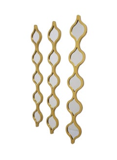 Roman Gifts 3-Piece Decorative Wall Mounted Mirror Golden 90x12x2centimeter  - Image 2
