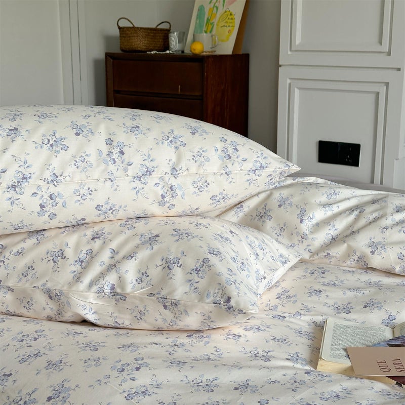 Motntd Floral Davet Cover Twin Off White Boho Twin Cofforter Cover Cotton Cottage Core Cove Cover Cover Dovet With With Reciver - Image 4