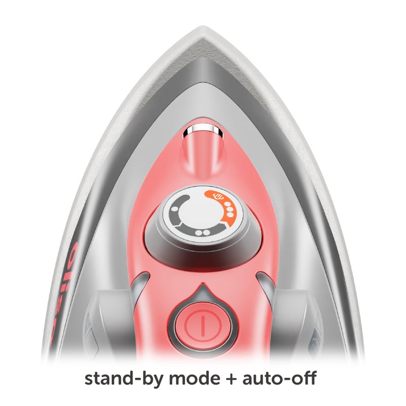 oliso M3Pro Project Steam Iron with Solemate â€“ 1000W Ceramic Soleplate Iron and LED Light for Sewing, Quilting, Crafting, and Travel â€“ Coral - Image 3