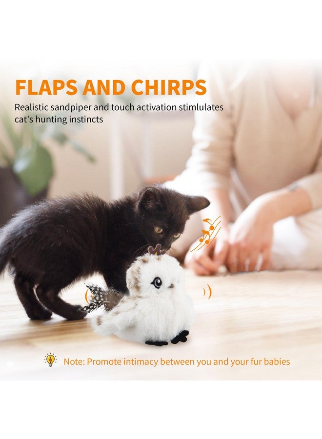 PETGEEK Gigwi Flappy Bird Cat Toy For Indoor Cats, Rechargeable Lifelike Sandpiper Interactive Flapping Bird Cat Toy Tweet, Flapping Wings & Lively Chirping, Catnip Toys For Kitten, Touch Activated (Prince) - Image 2