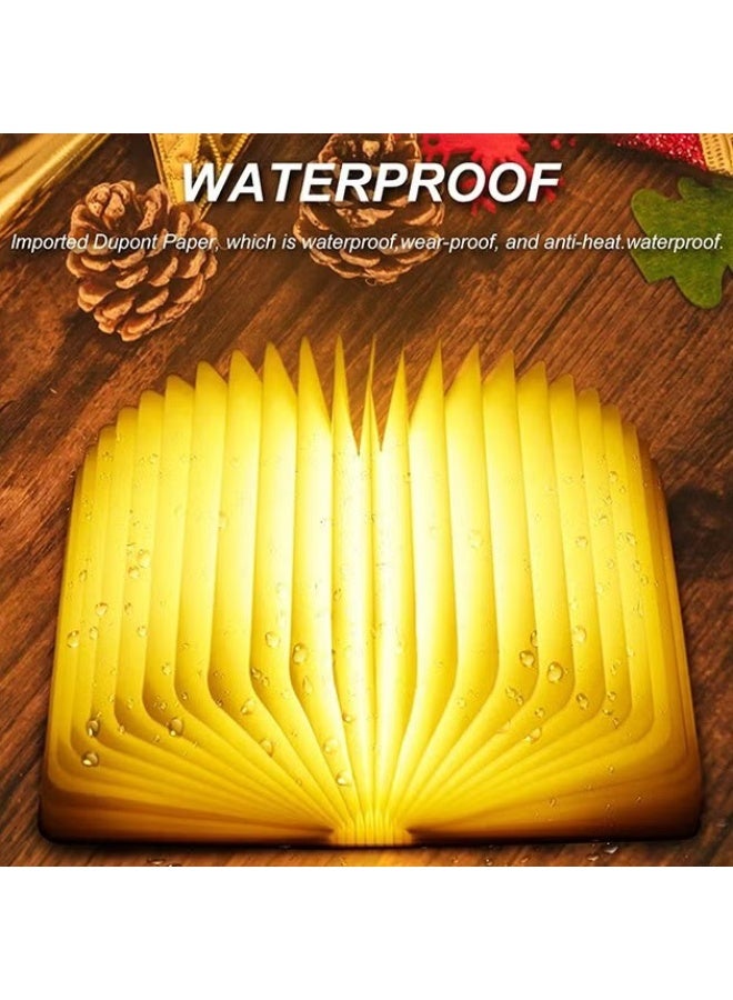 EETU Folding Book Light,3 Colors LED Table Lamp For Decor,LED Paper Lantern With USB Charging,Portable Wooden Book Lights,Unique Gifts For Book Lovers - Image 4
