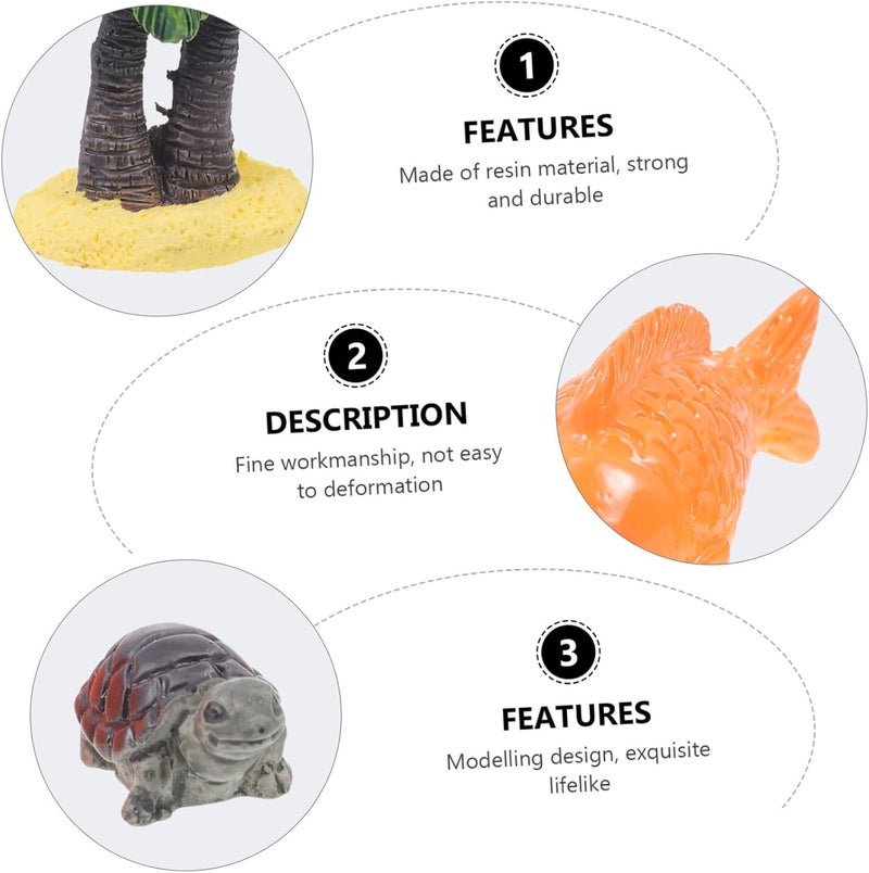 40pcs Aquarium Landscaping Decors Resin Fish Tank Supplies Miniature Ornaments for Goldfish Betta Fish Tanks - Image 2