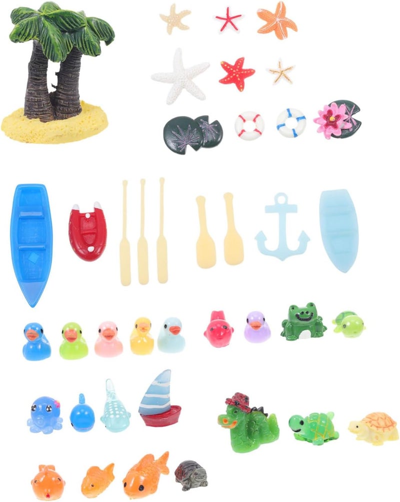 40pcs Aquarium Landscaping Decors Resin Fish Tank Supplies Miniature Ornaments for Goldfish Betta Fish Tanks - Image 1