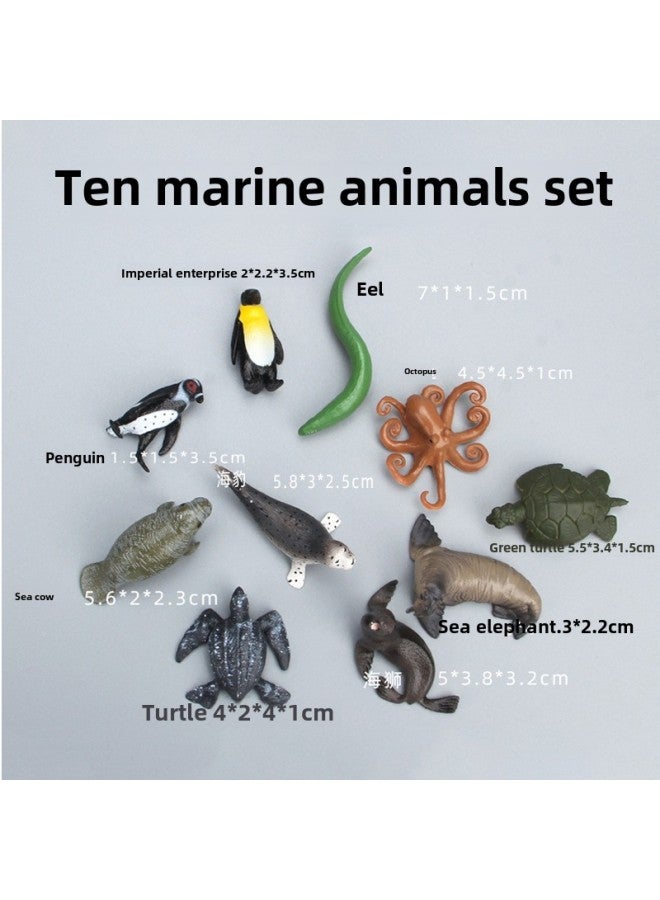 Simulation Animal Model Mini Ocean Deep Sea Trumpet Shark Great White Shark Conch Glue Drop Jewelry Toy-Color:Deep Sea Whale 6  - Image 3