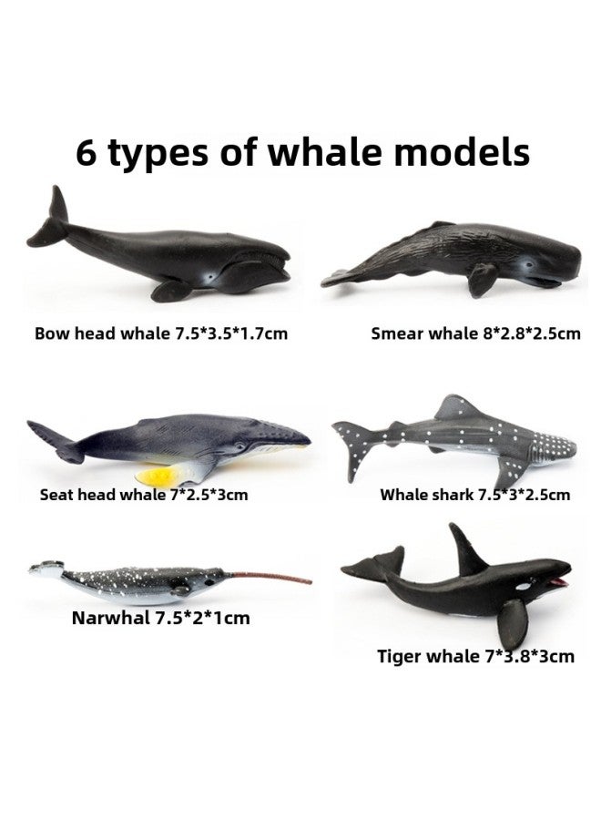 Simulation Animal Model Mini Ocean Deep Sea Trumpet Shark Great White Shark Conch Glue Drop Jewelry Toy-Color:Deep Sea Whale 6  - Image 1