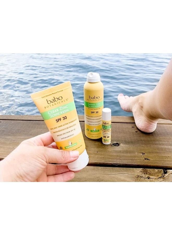 Babo Botanicals - Zinc Sunscreen Lotion SPF 30 with 100% Mineral Actives, Non-Greasy, Water-Resistant, Fragrance-Free, Vegan, For Babies, Kids or Sensitive Skin, Clear, 3 Fl Oz - Image 1