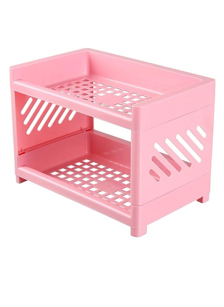 Arabest Desk Storage Rack, Desk Organizer Shelf Top Shelf Stand Plastic Bathroom Countertop Organizer Corner Shelf Bedroom Storage Tray Storage Shelf Storage Box Toiletries  - Image 1