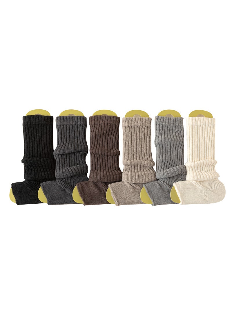 Generic - Y2K Knit Leg Warmers Womens Fuzzy Thigh High Winter Socks Dark gray - Image 1