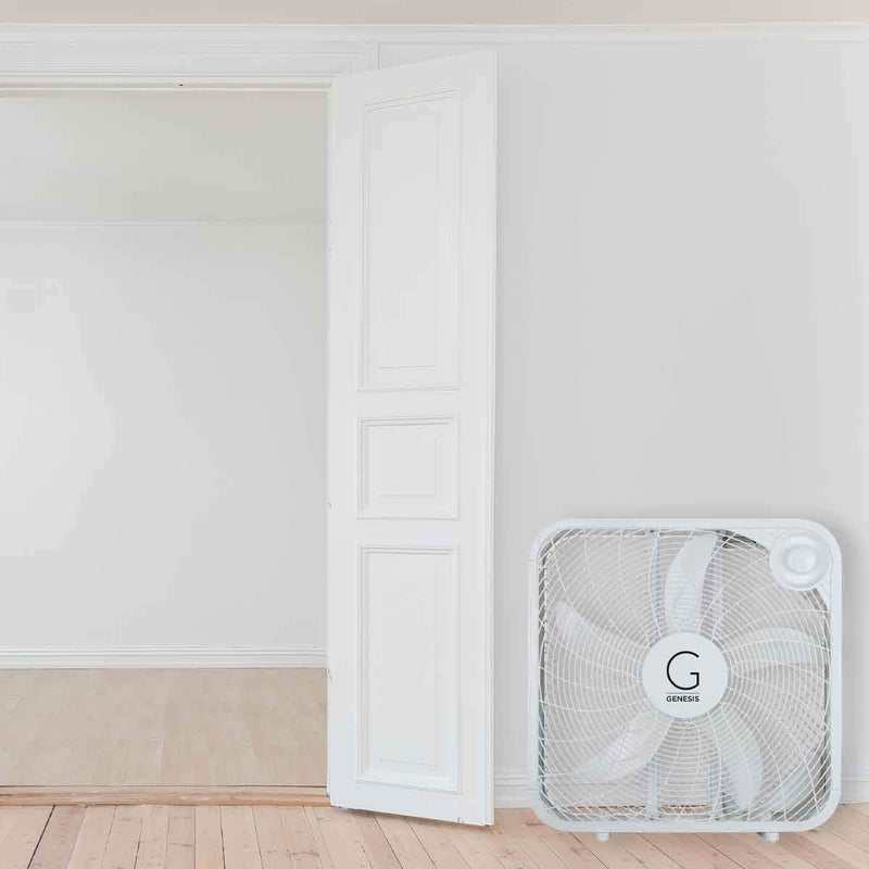 GENESIS مروحة صندوقية 20 بوصة، 3 إعدادات، تقنية التبريد القصوى، مقبض حمل، بيضاء (G20BOX-WHT) - Image 3