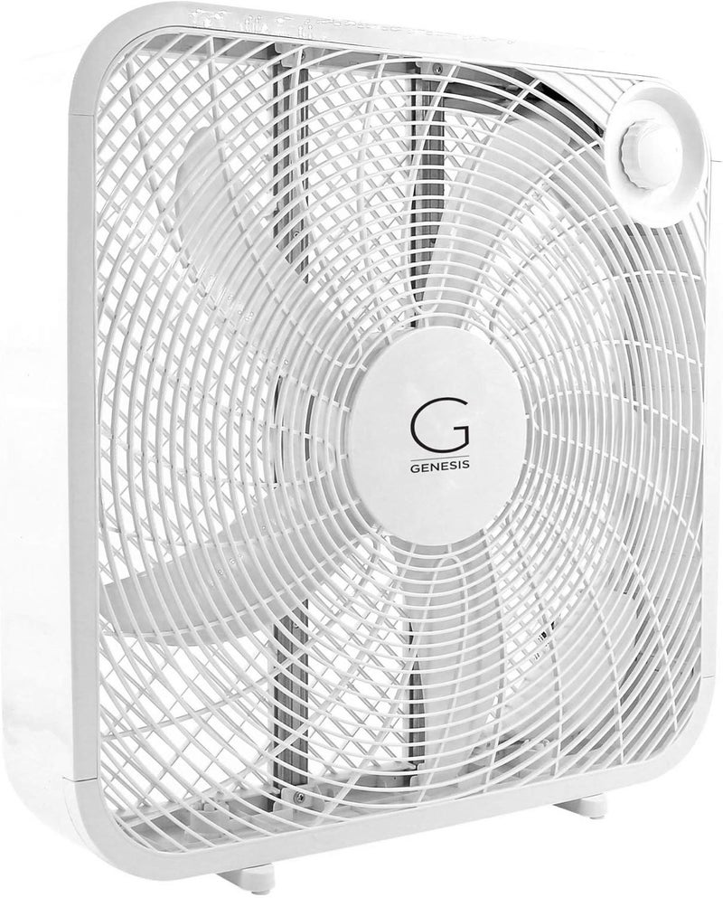 GENESIS مروحة صندوقية 20 بوصة، 3 إعدادات، تقنية التبريد القصوى، مقبض حمل، بيضاء (G20BOX-WHT) - Image 4