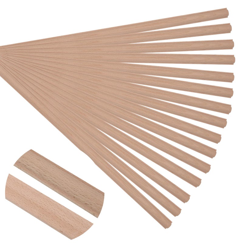 Soengsau 15Pack 1575 Unfinished Wood Ovolo Trim Easy to Paint Cute Decorative Molding DIY Craft for Furniture Frame Mirror Edge Wall Door Closet Dresser Shelf - Image 2