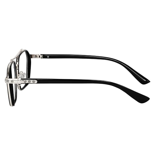 IFLASH Zero Power Computer Bluelight Blocking Glasses For Men and Women | Blue Cut Computer Glasses | Anti Glare, Lightweight & Blocks Harmful Rays | Full Rim Square Glasses (Silver - Clear) - Image 4