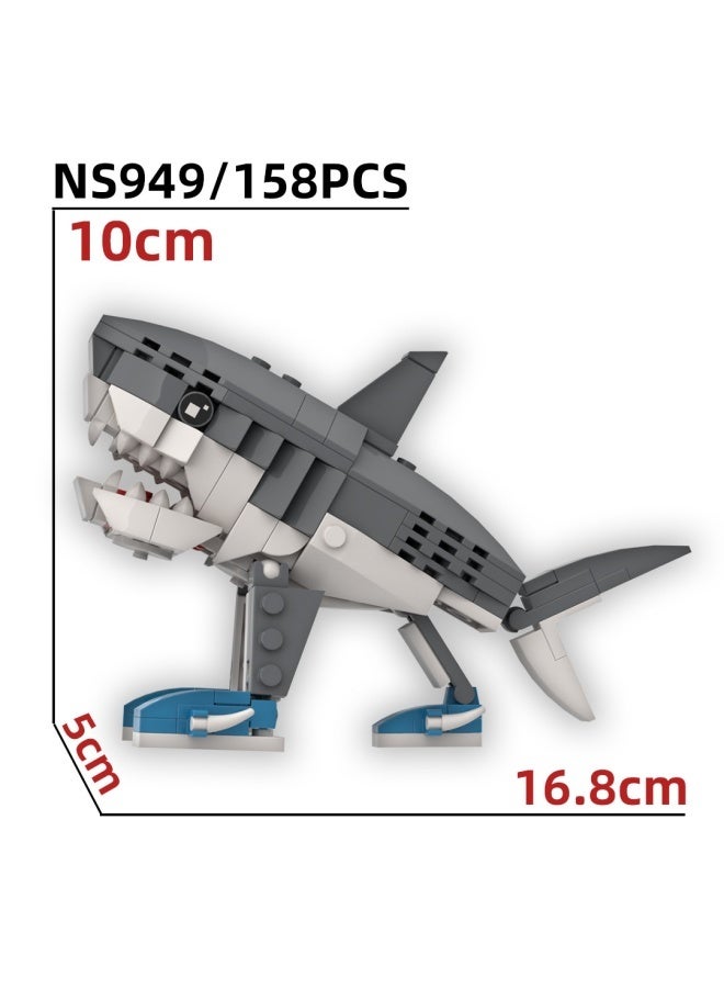 tralalero tralala foreign mountains and seas classic Italian brain hole sneakers shark building block toys assembling game gifts for family and friends - Image 3