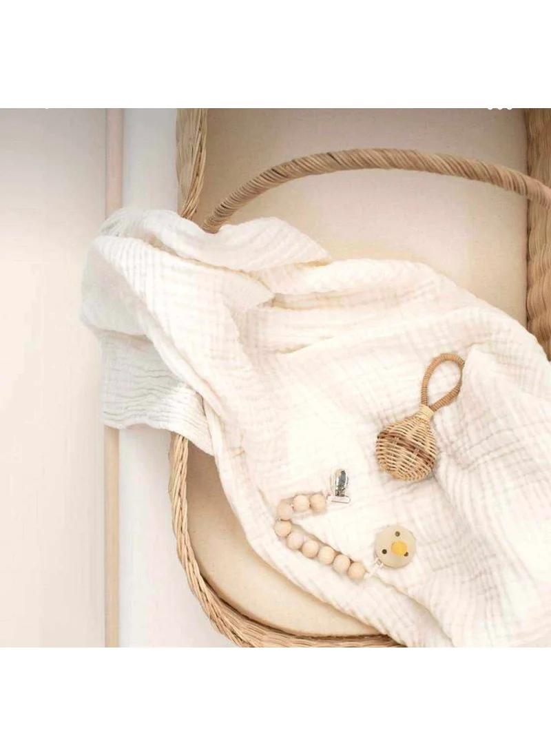 juniperus Ecru 4 Layer Multi-Purpose Muslin Blanket