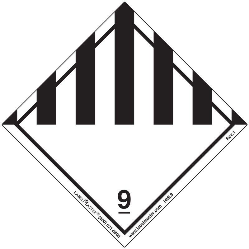HML9S Miscellaneous Dangerous Goods Label, Paper, Hazmat, 4" x 4" (Pack of 50)