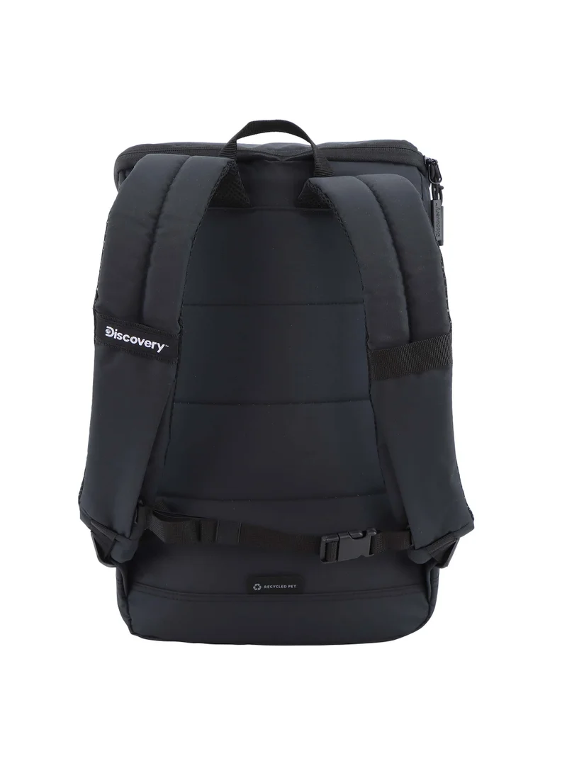 ديسكفري Discovery SHIELD RPET Polyester Top Zip Open Laptop Backpack Black with Tablet Compartment, Casual Backpack 30L Large Capacity Laptop Bag Water-Resistant,Multi-pocket School Travel Business Bag