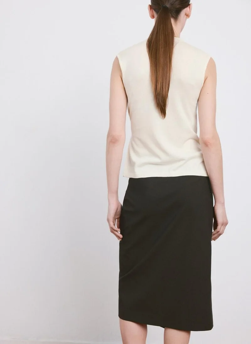 مانجو Side gathered knitted top