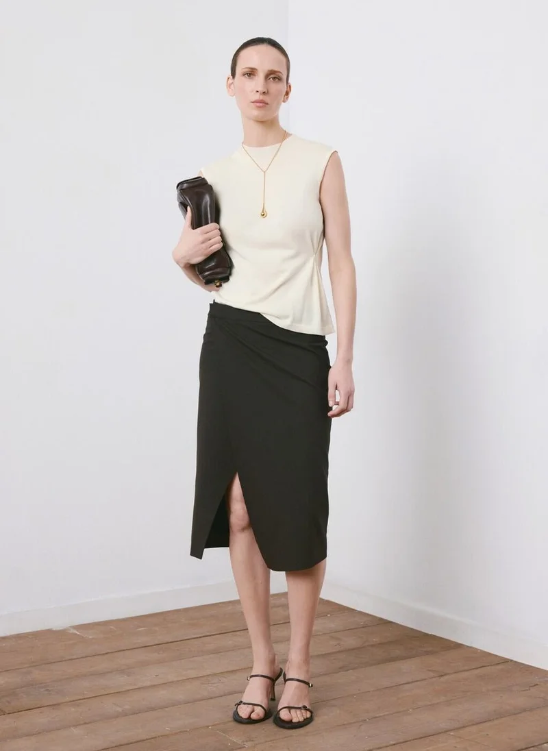 MANGO  Side gathered knitted top for Women | Best Price UAE