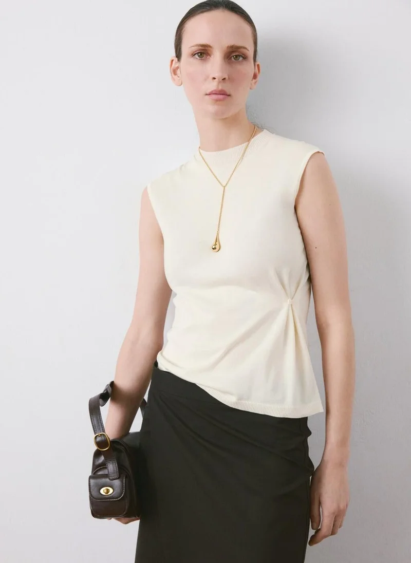 مانجو Side gathered knitted top