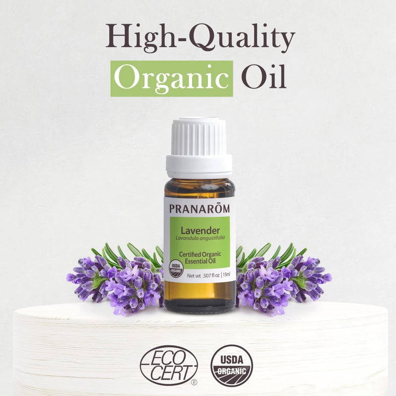 Pranarom USDA Certified Organic Lavender Essential Oil (15ml), 100% Pure Undiluted Therapeutic Grade from French Alps for Aromatherapy, Diffuser, Healthy Skin & Hair, Massage, Relaxation - Image 3