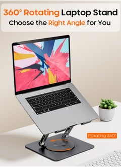 PEGANT PEGANT Rotating Laptop Stand for Desk, 360° Adjustable Ergonomic Portable Foldable Aluminum 10-16" Laptop Organizer, Lightweight Notebook Holder for Home Office Travel, Compatible with MacBook Dell HP  - Image 2