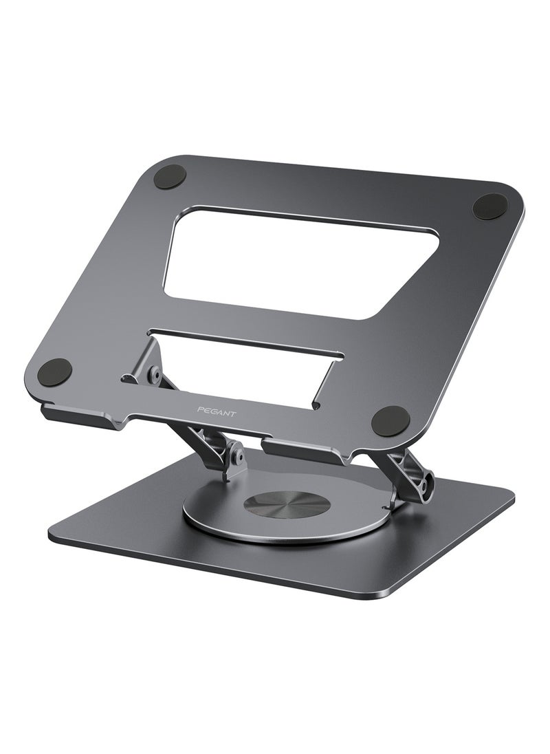 PEGANT PEGANT Rotating Laptop Stand for Desk, 360° Adjustable Ergonomic Portable Foldable Aluminum 10-16" Laptop Organizer, Lightweight Notebook Holder for Home Office Travel, Compatible with MacBook Dell HP  - Image 1