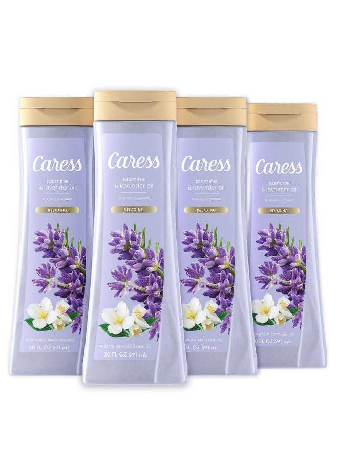 Body Wash Jasmine & Lavender Oil For Soft Fragrant Skin Body Soap To Rest & Unwind 20 Fl Oz Pack Of 4