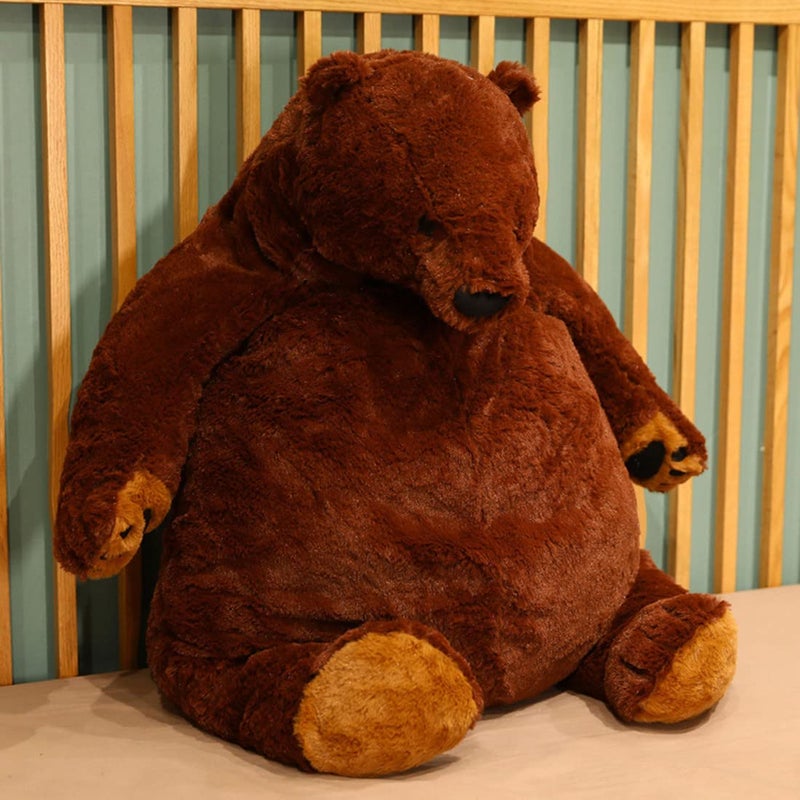 SNOWOLF Djungelskog Bear Giant Simulation 100 cm Bear Toy Stuffed Animal Plush Doll Huge Cuddly Dark Brown Teddy Bear for Home Decoration Valentine's Birthday Gift, 39.3 in/100 cm - Image 4