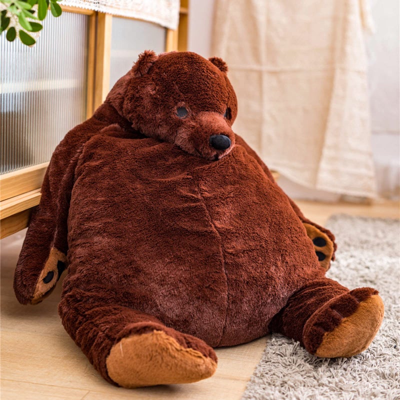 SNOWOLF Djungelskog Bear Giant Simulation 100 cm Bear Toy Stuffed Animal Plush Doll Huge Cuddly Dark Brown Teddy Bear for Home Decoration Valentine's Birthday Gift, 39.3 in/100 cm - Image 1